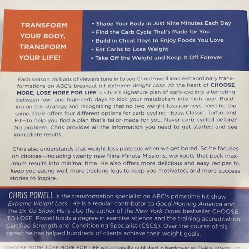 Diet Book, Choose More, Lose More For Life, Chris Powell‎